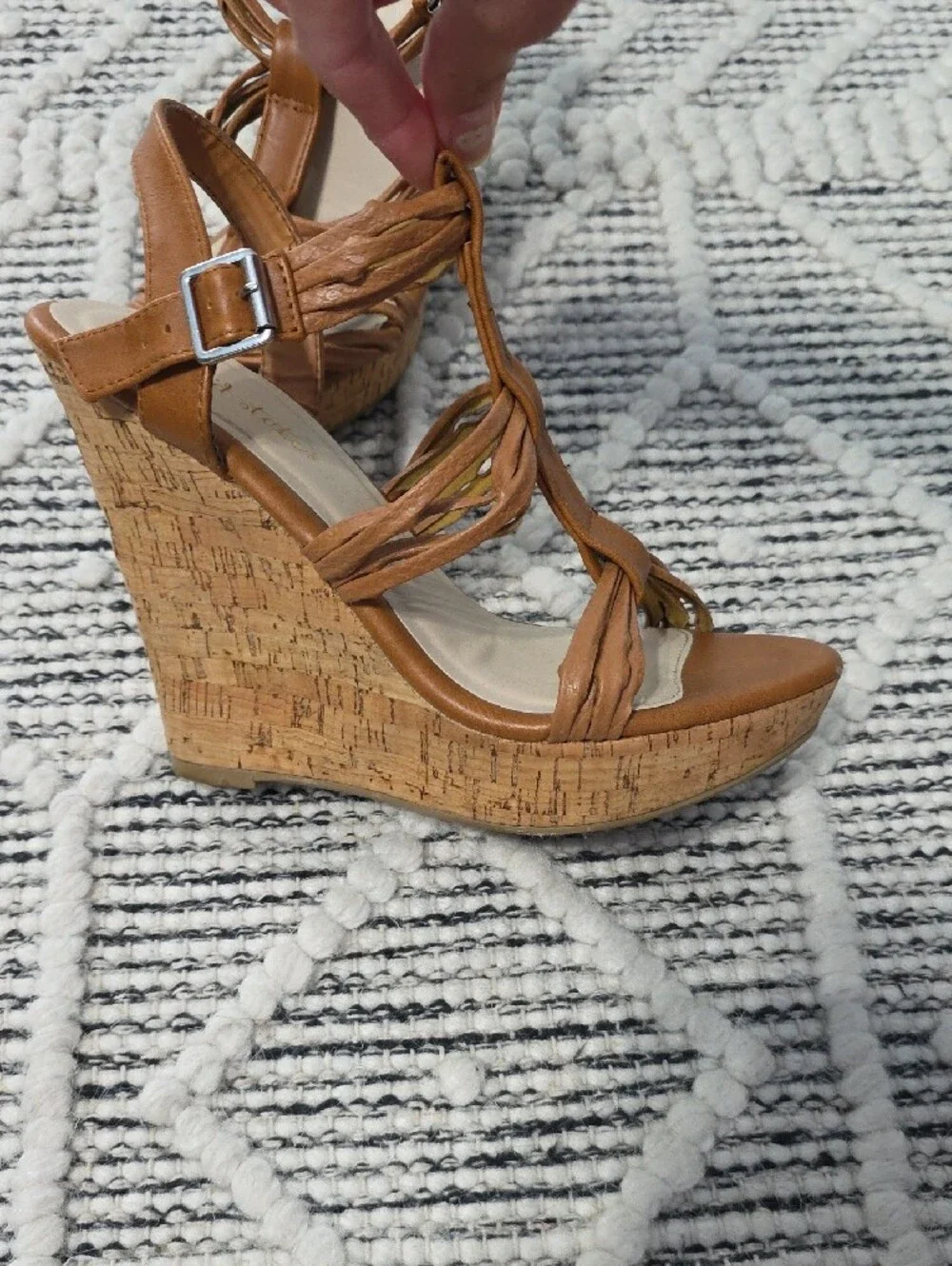Altar'd State Tan Cork Wedge Sandals
